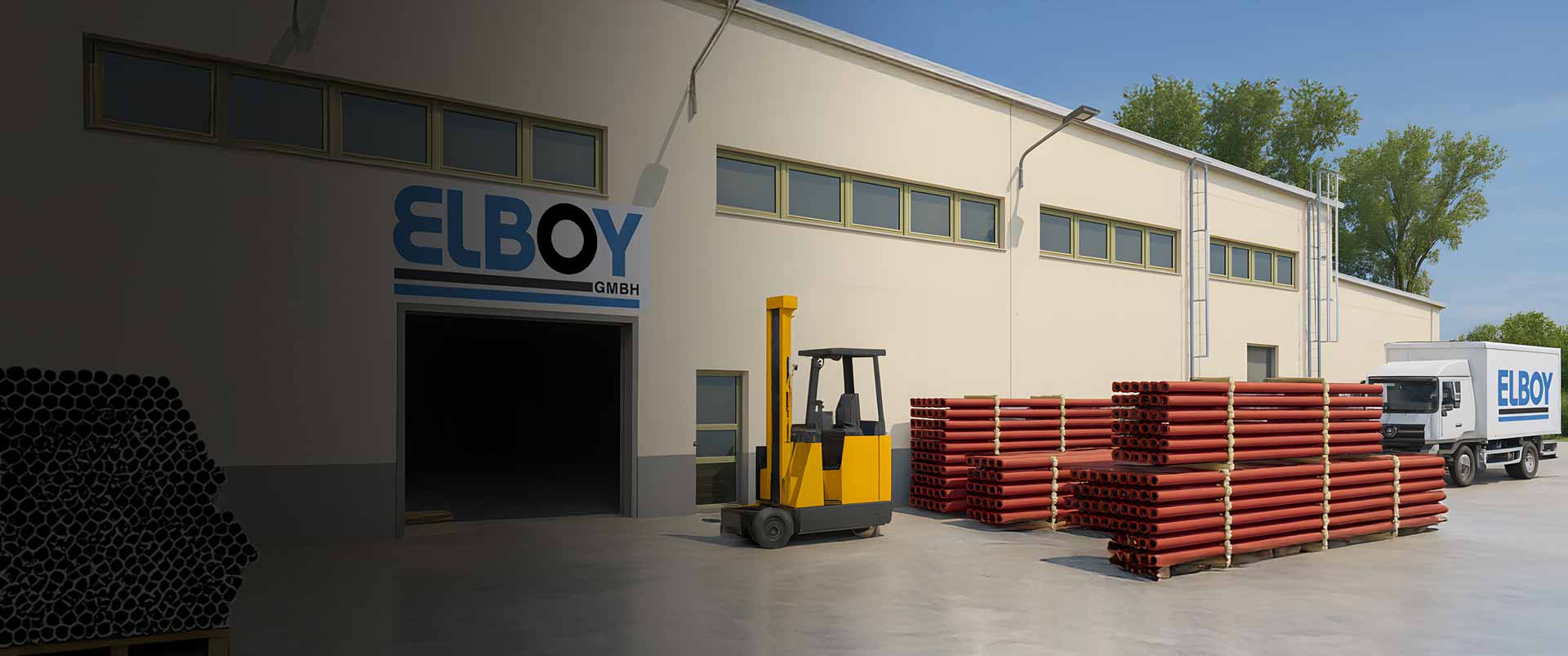 Werk der Elboy GmbH in Luckenwalde – Pulverbeschichtung, Sandstrahlen, Vorbehandlung